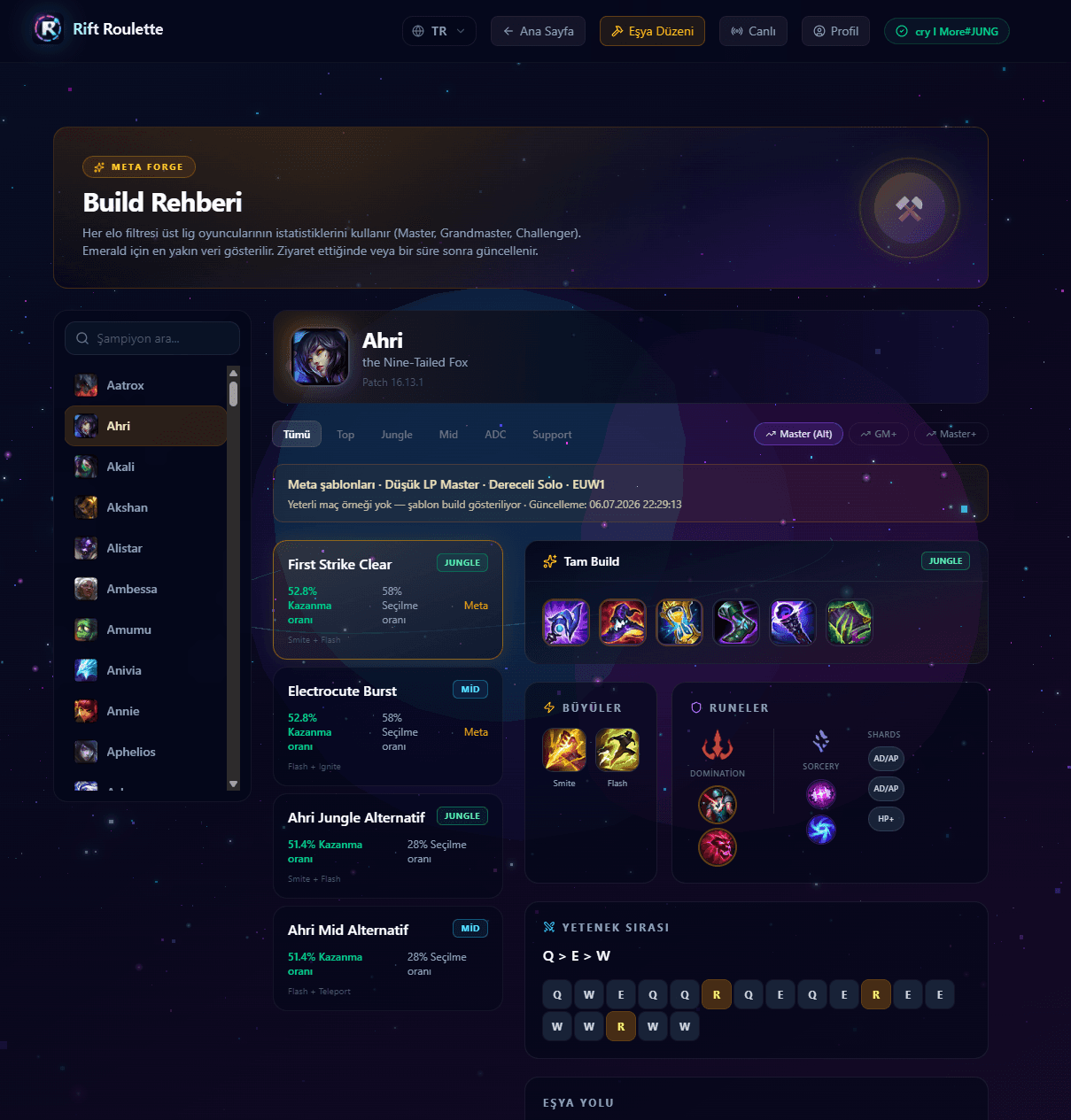 Rift Roulette: League of Legends İçin Eğlenceli İçerik Platformu — görsel 7