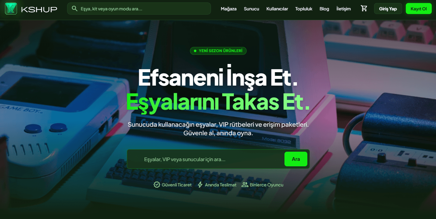 KSHUP: Minecraft Oyuncuları İçin Güvenli ve Hızlı Dijital Ürün Mağazası