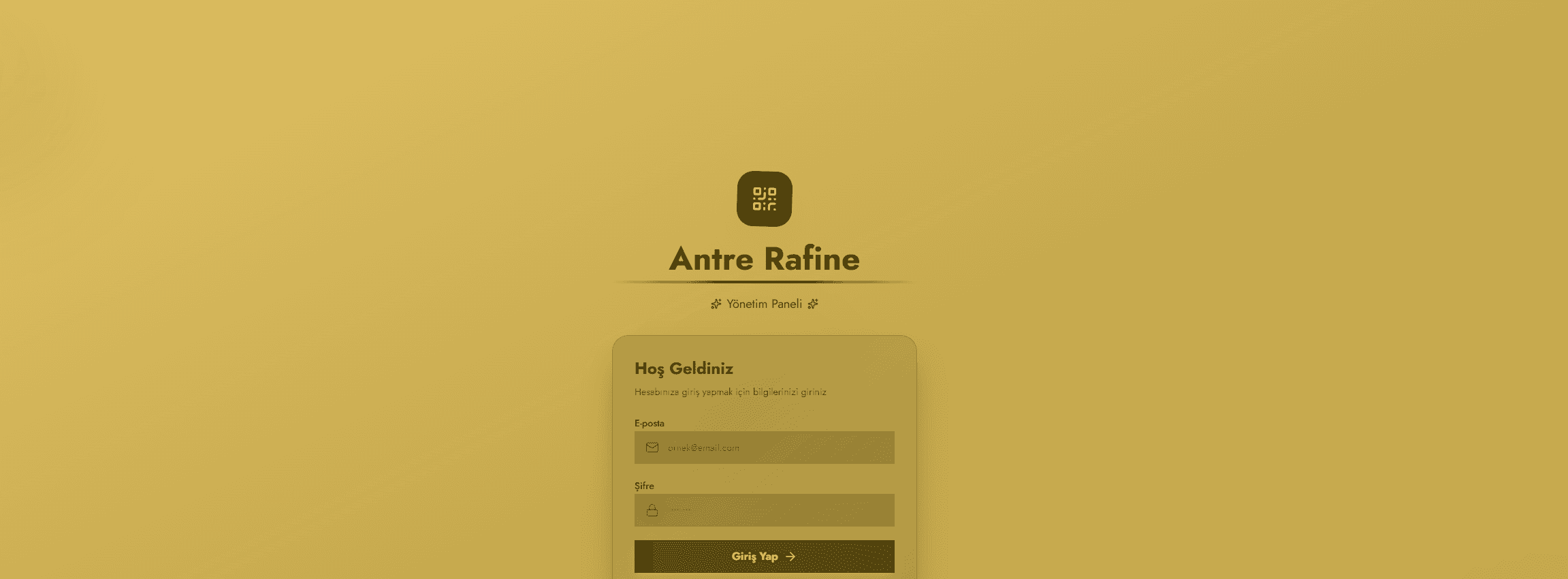 Antre Rafine QR Menü Projesi